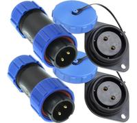 Xiatiaosann SP21 2Pin Panel Mount 21mm Connettore, impermeabile IP68 cavo circolare 12V 30A Connettore Plug Socket per BLUETTI DC Output (4 Pack, Plug Male & Socket Female)