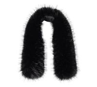 xiatty Collare in pelliccia sintetica da donna per cappuccio di ricambio per cappotto invernale parka giacche unisex come vera pelliccia morbida soffice, nero, 25.6"/65CM