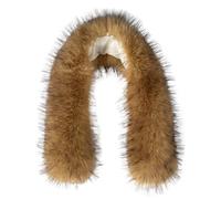 xiatty Collare in pelliccia sintetica da donna per cappuccio di ricambio per cappotto invernale parka giacche unisex come vera pelliccia morbida soffice, Browm, 29.5"/75CM