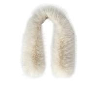 xiatty Collare in pelliccia sintetica da donna Trim per cappuccio di ricambio per cappotto invernale parka giacche unisex come vera pelliccia morbida soffice, bianco sporco, 25.6"/65CM