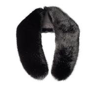 xiatty Sciarpa da donna in finta pelliccia, scialle per l'inverno, scaldacollo, sciarpa avvolgente come vera pelliccia, extra large, nero, Large