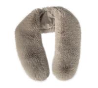 xiatty Sciarpa da donna in finta pelliccia, scialle per l'inverno, scaldacollo, sciarpa avvolgente come vera pelliccia, extra large, Grigio, Large