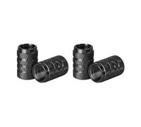 Xiayao 4 Pezzi/Set Tappi Valvola per Pneumatici in Lega di Alluminio Steli Lle Valvole Copriruota per Moto Vite Bulloni(Black)