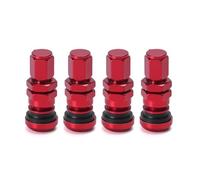 Xiayao 4 Pz/Set Universale L Motociclo Ruota Senza Camera d'Aria Valvola Cappelli Aria Pneumatico Stelo Alluminio Stelo Lla Valvola Ll'aria Vite Bulloni(Red)