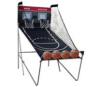 XIAYUHE Arcade da basket pieghevole Dual Shot con punteggio elettronico, 4 palloni da basket, 8 modalità di gioco, pompa ad aria, design pieghevole