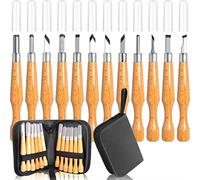 XiBany 1-12PCS Set di utensili manuali for coltelli a scalpello for intaglio del legno professionale for sgorbie for falegnami intagliate dettagliate di base (Size : 12PC with canvas bag, Color : A