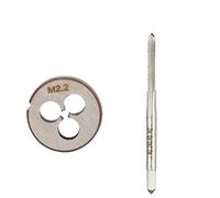 XiBany 2pcs Vite Rubinetto Die Set Metrica Mano Destra Vite Filettatura Rubinetto Trapano Mini Filettatura Strumenti M1.1 M2 M2.2 M2.5 M3.5 Strumento Mano (Color : A, Size : M2.2x0.45 Set)
