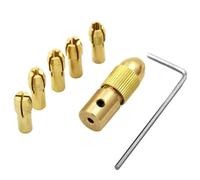 XiBany 7 pz/Set Pinza in Ottone Mini Mandrini for Trapano for Albero Motore Elettrico Punta del Trapano Strumento Mandrino Adattatore A Sgancio Rapido Keyless Bit Adapt