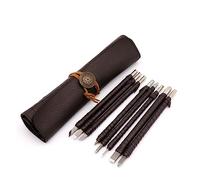 XiBany 8pcs Utensili manuali Set di coltelli da intaglio in acciaio al tungsteno Seal Stone Graver Lettering Strumento for incidere con manico in pelle + Borsa in pelle