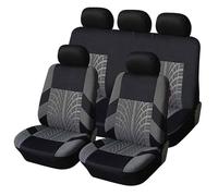 XIBANY Auto Set Coprisedili per Toyota Hilux (AN120/AN130) 8.Gen 2015-2023, Set Coprisedile Auto Traspirante Protezione Copri Sedile Anteriori e Posteriori Auto Accessori,E Grey