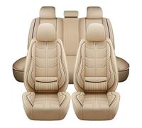 XIBANY Coprisedili Auto per Mitsubishi Lancer CJ/CK 5-Seat 2000-2007, Coprisedile Pelle PU Confort, Anteriori Posteriori Impermeabile Protezione Interni Auto Uso Quotidiano,E Beige