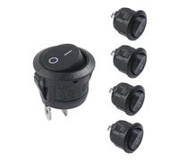 Xibao 5PCS Interruttore Pulsante Rontondo per Auto,Mini Interruttore a Levetta Rotondo a 2 Poli,Mini Interruttori a Levetta Rotondo a 2 Poli,6A/250V 10A/125V AC, Adatto per Veicolo,Auto,Motociclette