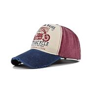 XibeiTrade - Berretto da baseball in stile retrò, stile americano, stile vintage, da donna, da uomo, casual, per attività all'aria aperta Rosso e blu M