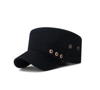 XibeiTrade - Cappelli militari in cotone lavato, design unico, stile vintage Nero M