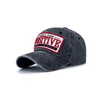 XibeiTrade Originale Atteggiamento Positivo Cotone Baseball Cap Donne Uomini Sport All'aperto Casual Daily Sun Hat, Nero , M