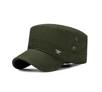 XibeiTrade Vintage Cadet Army Hat Retro Militare Flat Top Baseball Papà Sun Cap Outdoor Sport Cappello, Verde