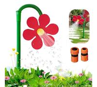 XIBHDN Crazy Daisy Sprinkler,360° Rotating Dancing Flower Water Sprinkler,Funny Sun Flower Sprinklers Stake,Fun Irrigation Tool,for Yard, Lawn Watering (Red)