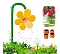 XIBHDN Crazy Daisy Sprinkler,360° Rotating Dancing Flower Water Sprinkler,Funny Sun Flower Sprinklers Stake,Fun Irrigation Tool,for Yard, Lawn Watering (Yellow)