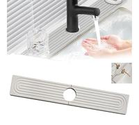 XIBHDN Instant Drying Stone, Stone Faucet Mat for Kitchen Sink, Drying Stone for Kitchen Sink, Prevents Moisture Buildup, Stone Drying Trays Sink for Countertop Kitchen Bathroom (White, 60 * 10cm)