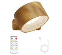 XIBHDN Lights of Sweden Wall Lights, Lights of Sweden,Rechargeable Wall Sconce, With 3 Color Temperatures & Brightness for Bedroom Bedside Reading Decor (Peach Wood-1pcs)