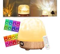 XIBHDN Lunie Lamp,Lunie Fire Lamp,16 Color Mushroom Light With Lampshade,Projector Light,Charging, Remote Control, Touch Style,for Room Decor, Bedroom, Party, Gift (Natural)