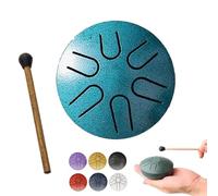 XIBHDN Rain Drum for Outside Garden, Mini Handpan Drum, Steel Tongue Drum Rain Chime Waterproof, Rain Chimes 3 Inch-6 NoteSuitable for Children (Blue)