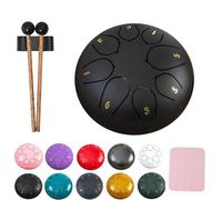 XIBHDN Rain Drum for Outside Garden, Steel Tongue Drum Rain Chime Waterproof, Mini Handpan Drum, Rain Chimes 6 Inch-8 NoteSuitable for Children and Entry-Level Enthusiasts (Black)