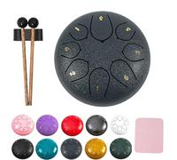 XIBHDN Rain Drum for Outside Garden, Steel Tongue Drum Rain Chime Waterproof, Mini Handpan Drum, Rain Chimes 6 Inch-8 NoteSuitable for Children and Entry-Level Enthusiasts (Cyan)