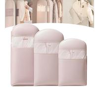 XIBHDN Space Saving Hanging Garment Bag,2025 New Space Saving Hanging Protector,Winter Coat Storage,Dust Cover Clothes Bags for Down Coat (Pink, S+M+L)