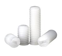 XIBIO 50 pz M3 M4 M5 M6 M8 Bianco Nylon Plastica a Testa intagliata Viti a Testa Piatta Grani Viti (Color : 50pcs, Size : M3 x 4mm)