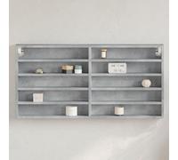 Xichuzi Armadietto Vetrina Grigio Cemento 100x8,5x50 cm Multistrato,Espositore da Parete per Oggetti da Collezione,Armadietto Vetrina Soggiorno-847950