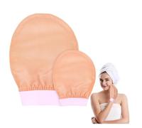 Xiciki 2 pezzi guanti esfolianti set, scrub in seta guanti esfolianti viso e corpo, set artigianale ed ecologico per peeling doccia e bagno