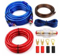 Xiciki Kit di Cablaggio per Amplificatore Auto, Cavo Subwoofer, Kit di Cablaggio per Altoparlante Auto 10GA, Cavo di Alimentazione per Amplificatore Auto 1500W per la Maggior Parte delle Auto