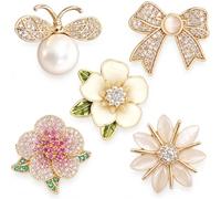 Xiciki Modesty Pins - Spilla da donna con spilla per camicie | 5 spille decorative che smettono di aprirsi su top, camicie e cardigan. Bottoni carini, invisibili e sicuri per le ragazze