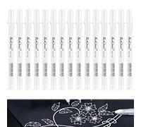 Xiciki Set di 15 penne gel bianche per arte, a punta fine, punta fine da 0,8 mm, per disegni, schizzi, illustrazioni e appunti su carta nera