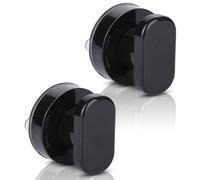 Xiciki Set di 2 maniglie per porta a ventosa, maniglia a ventosa, baia vetrata, ventosa forte tirare maniglie, maniglia per porta a ventosa per vetro da bagno, armadio, cassetto, nero