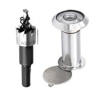 Xiciki Set di spioncino per porta con grandangolo e protezione per la privacy, lunghezza regolabile (35-60 mm), con apertura a foro da 16 mm per un facile montaggio, lega di zinco (argento)