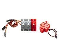 XICOOLEE Programmable Geekservo Compatible with Standard Building Blocks for Ardui Microbit Raspberry Pi,Geekservo Compatible Building Block Gear Motor/Servo DIY Smart Car(2pcs Motor+2pcs Servo)