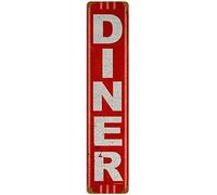 Xiddxu Diner cartello stradale targa targa in metallo vintage decorazione da parete casa bar garage uomo grotta cartello in metallo rustico di alta qualità 15,2 x 40,6 cm