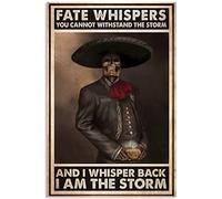 Xiddxu Fate Whispers You Can't Take The Storm I Whisper I Am a Storm Targa in metallo vintage retrò decorazione per la casa o il caffè, 20,3 x 30,5 cm