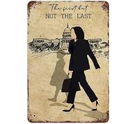 Xiddxu Targa in metallo anticato Kamala Harris, The First But Not The Last retrò, decorazione da parete, stile vintage, per cucina, decorazione da parete, idea regalo, 20,3 x 30,5 cm
