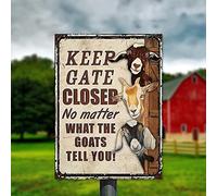 Xiddxu Targa in metallo con scritta "No Matter What The Goats Tell You Farm", per casa, soggiorno, cucina, bar, decorazione da parete, stile vintage, 14 x 20 cm