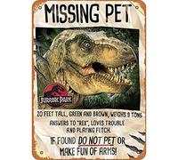 Xiddxu Targa in metallo retrò 30,5 x 40,6 cm con dinosauro scomparso, decorazione da parete, regalo per gli amanti dei dinosauri, decorazione per la casa, poster in metallo, pittura in stagno, novità