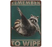 Xiddxu Targa in metallo retrò con scritta in lingua inglese "Remember to Wipe Cat", divertente decorazione da parete per bagno, decorazione da parete vintage, per casa, cucina, bar, bar, grotta, stile