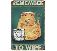 Xiddxu Targa in metallo retrò con scritta in lingua inglese "Remember to Wipe Home Living Decor", regalo per gli amanti degli animali, targa decorativa da parete, stile vintage, 14 x 20 cm