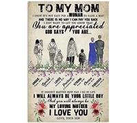 Xiddxu Targa in metallo vintage con scritta in lingua inglese "Son to My Mom You'll Always Be My Love Mom", decorazione da parete per bar, casa, caffetteria, regalo divertente per gli amici, 15 x 20
