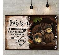 Xiddxu Targa in metallo vintage con scritta in lingua inglese "This is us a bit Crazy a Whole lot of Love Bear Couple Funny Metal Sign Retro Decor for Home Bar Restaurants Garden Bedroom Hotel Cafes