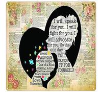 Xiddxu Targa quadrata in metallo con scritta in lingua inglese "Speak for You Fight for You Advocate for You So That One Day You Can Do It for Yourself", targa vintage in metallo, per bar, garage