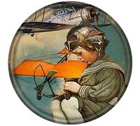Xiddxu Targa rotonda in metallo con scritta "Airplane Pilot A Girl Who Really Loved to Become A Pilot", per la casa, targa in metallo, stile retrò, per dessert, negozi, bar, fattoria, 30,5 x 30,5 cm