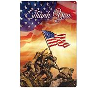 Xiddxu Truppe Memorial Day Veterans Day Thank You American Soldier metallo decorativo parete poster decorazione parete porta placca latta 15,2 x 20,3 cm